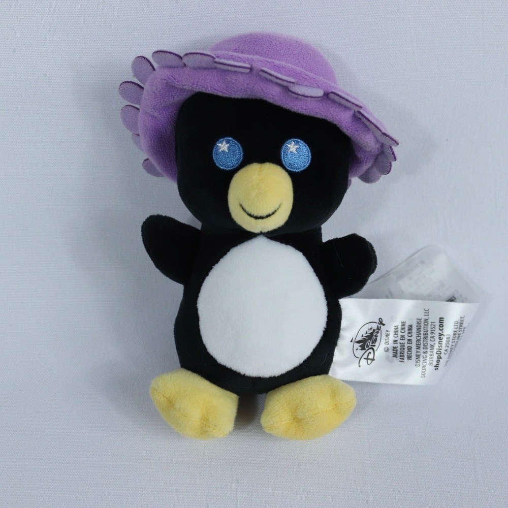 Disney Parks Wishables It's a Small World Penguin Purple Hat Plush